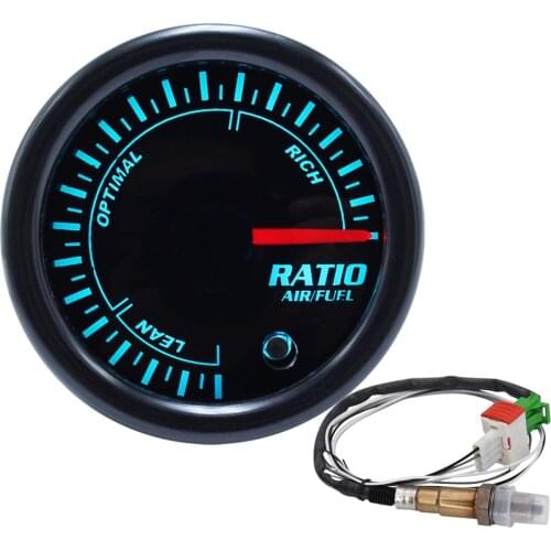 7 Color Backlight 52MM Gauge AFR with Narrowband O2 Sensor for 12V Car 0258006028 Racing Gauge Air Fuel Ratio 2" Point Meter