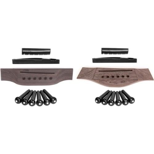 Acoustic Guitar Wooden Rosewood Bridge Pins Saddle Nut Sets DIY Accesories Guitar Replacement Parts
