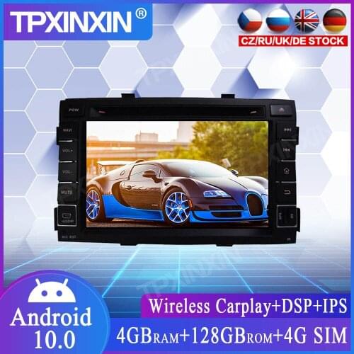 4GB+128GB Android 10.0 For KIA SORENTO 2010-2012 Car Multimedia Player GPS Navigation Head Unit Radio Audio Stereo Tape Recorder