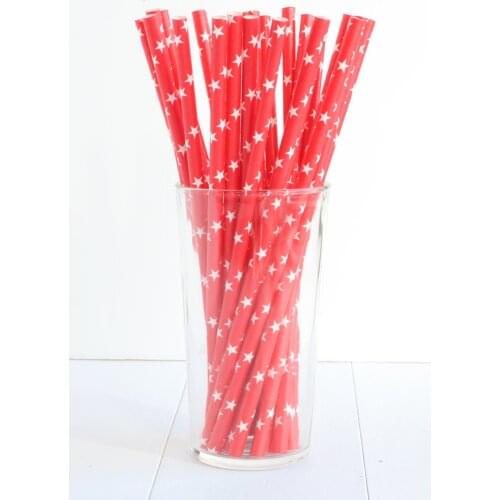 Free Shipping 500pcs Red Star Paper Drinking Straws For Christmas Wedding Kids Birthday Party,Disposable Paper Straws