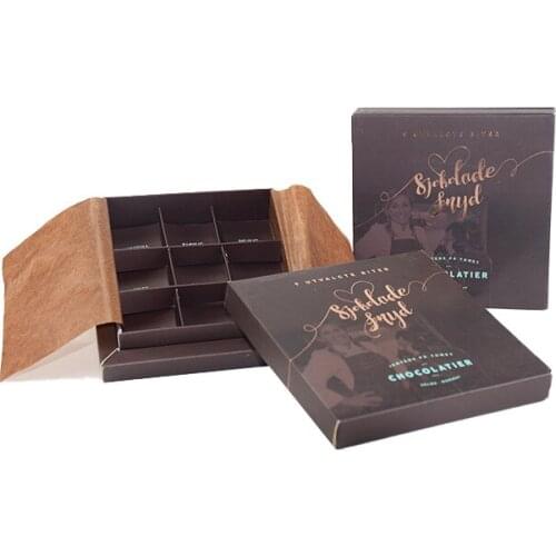 Custom printing paper gift box with dividers food box chocolate packing box