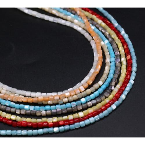 Natural Sea Shell Beads Color Cylindrical Mother of Pearl Beads For DIY Handmade Necklace Earrings Jewelry Accessories 3.5mm