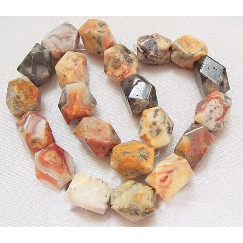 13x18MM Crazy Lace onyx Faceted Nugget Beads