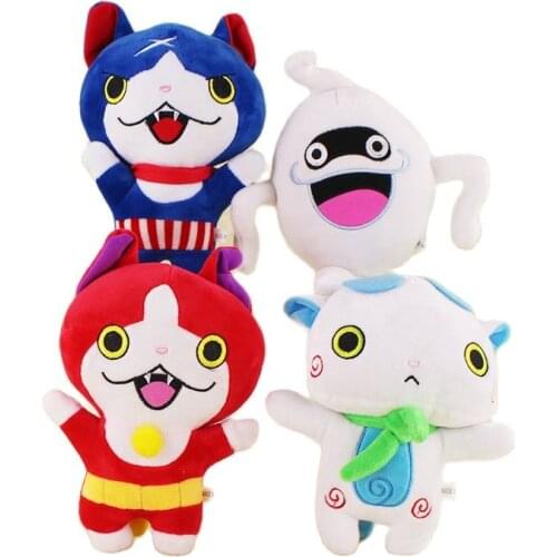20cm High Japan Anime Yokai Watch Jibanyan Komasan Whisper Soft Stuffed Plush Doll Toy