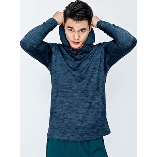 T-Shirt Jogging Hooded Quick Dry Breathable Sports Clothing Mens Running Undershirt Gym Fitness Tight Hoodie Soccer Training