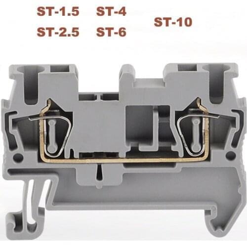 10/50pcs Spring Terminal Blocks ST1.5/2.5/4/6/10 din rail screwless terminals connector bornier wire cable copper morsettiera