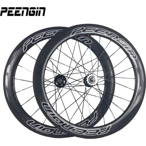 Fixed gear bike carbon wheelset DIY tubular/clincher wheel 23/25mm Single speed bicycle 700C OEM PEENGIN P60 logo xiamen factory