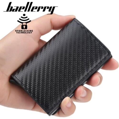 New Fashion Mens and Womens Wallets Solid Color Anti-degaussing Rfid Card Holder Automatic Card Type Bank Card Holder