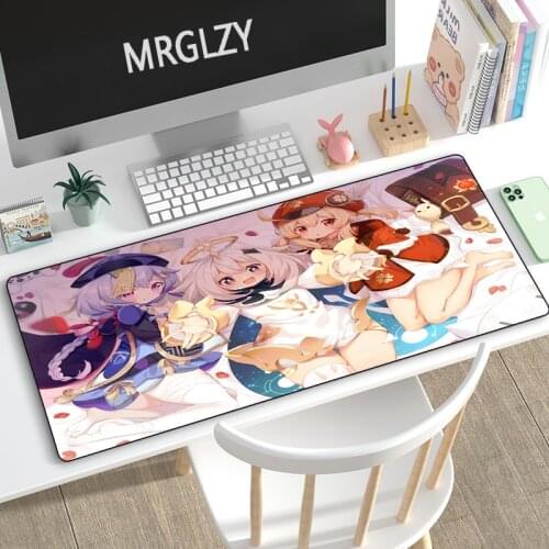 MRGLZY Genshin Impact Klee XXL Mouse Pad Gamer Large Anime Girl DeskMat Computer Gaming Peripheral Accessories MousePad for LOL