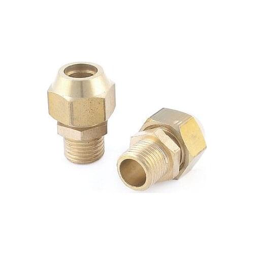 1/4"PT Male Thread 2/5" Tube Brass Pneumatic Air Quick Coupler Connector 2pcs