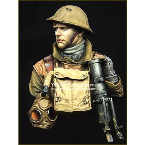 1/10 Scale Resin Bust World War I The British Unpainted Figure Model Kit Free Shipping