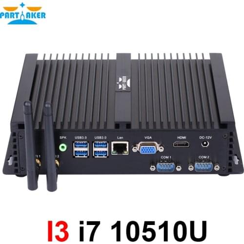 Industrial Mini PC Computer Intel i7 10510U Desktop Windows 10 2*DDR4 M.2 NVMe+Msata+2.5'SATA 4K HTPC Nettop HDMI VGA WiFi