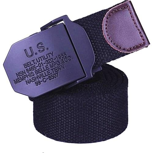 Fashion mens Canvas belt US buckle canvas tactics belt army Military belt for male large size waist
