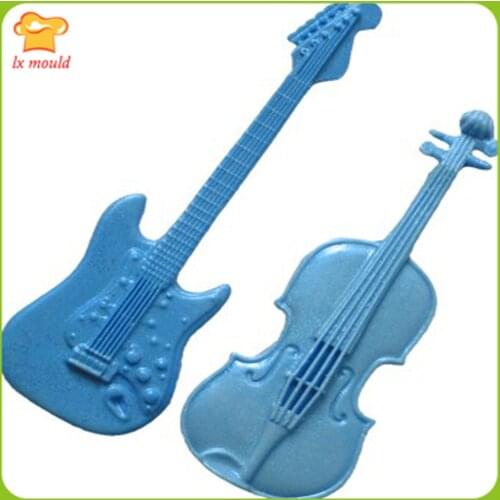 Musical Instrument Guitar Violin Fondant Chocolate Ice Silicone Mold