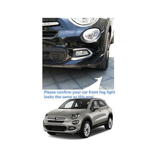 ABS Chrome Front Fog Light Lamp Cover Trim 2pcs For Fiat 500X 2015 - 2018