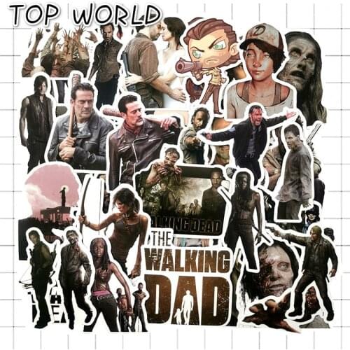 10/50pcs/a Lot The Walking Dead Season 7 Stickers For Luggage Motorcycle Bicycle Helmet Laptop Skateboard For Kids Toys