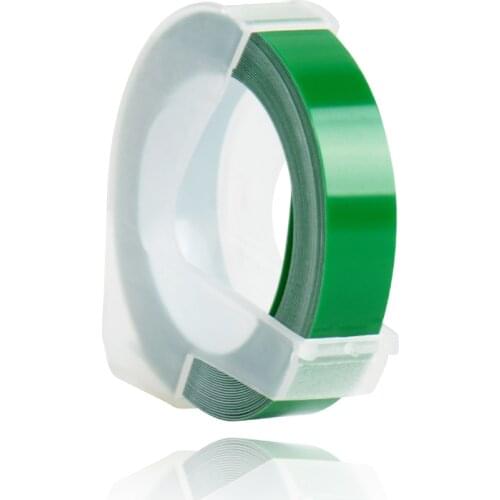 6/912mm green 3D Embossing PVC Sticky Label Tapes Compatible Dymo 1610 1880 12965 Manual Label Printers Motex E101 Label Makers