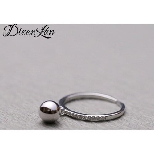 Punk Silver Color Zircon Beads Ball Rings For Women Men Antique Finger Ring Christmas Gifts Jewelry 2021