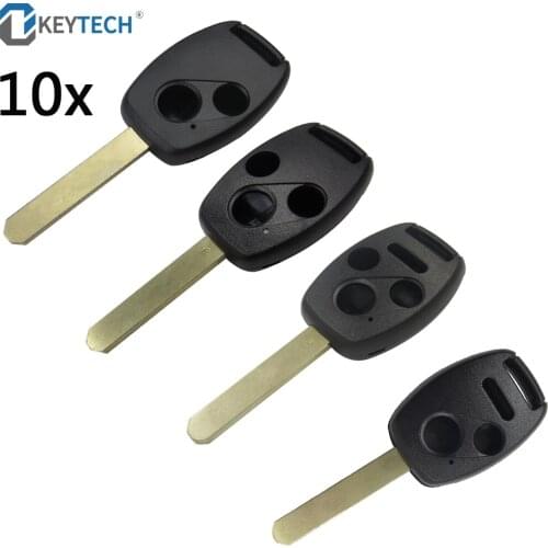 OkeyTech 10PCS/LOT Car Remote Key Shell Fob 2/3/4 Buttons For HONDA Accord Civic CRV Pilot Replacement Uncut Blade Key