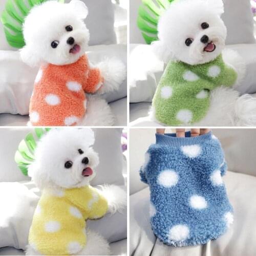 Autumn and winter clothes Polka Dot Dog Bichon Teddy Pomeranian Schnauzer Yorkshire Cat Poodle Puppy Small Dog Clothes