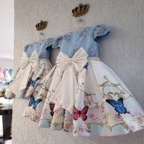 Flower Girl Dress Children Wedding Evening Dress Kid Girl Bow Prom Ball Gown Girl Dress Baby Tutu Baby Girl Christmas Clothes