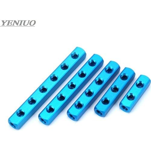 1/4" BSP Thread Port 2 3 4 5 6 7 8 9 Way Pneumatic Quick Connector Air Hose Aluminum Manifold Block Splitter Connector Fittings