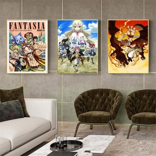 Japanese Anime Canvas Fairy Tail HD Prints Wall Art All Anime Characters Posters Paintings Living Room Home Decor Pictures