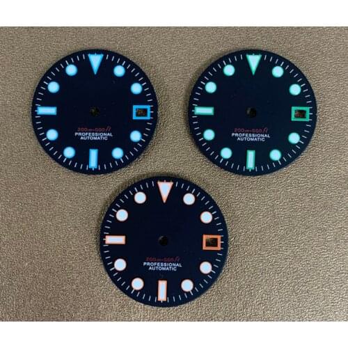 6105 C3 Strong Green Luminous Watch Dial for NH35A Movement with S Logo at 4.2