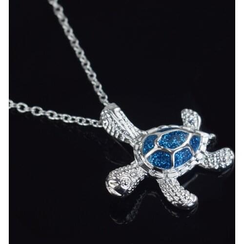 Sea Turtle pendant Necklace Women girl Animal Necklace Ocean Beach Jewelry Holiday Christmas Gift (5 Colors)