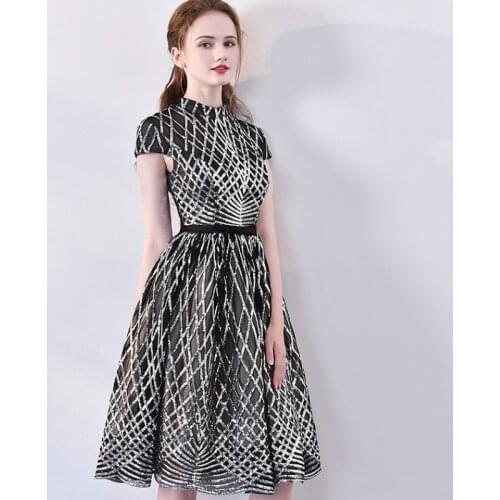 New arrival elegant short dress prom party dresses formal dress sequin pattern simple evening dress вечернее платье spring 2021