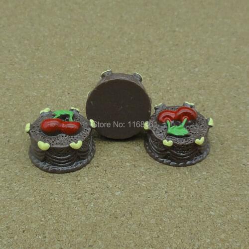 1pcs/lot resin brown cherry cake 16mm Cabochons Scrapbooking Hair Bow Center Card Frame Making Craft DIY B002-10