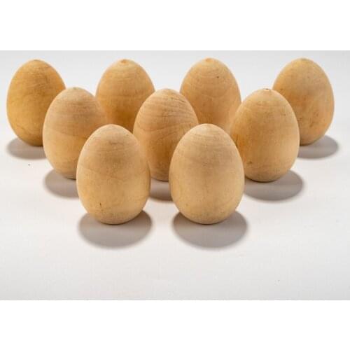 10Pcs Wooden Eggs for Crafts and Easter Decorations - Great for Easter Basket or Home Decor - Unpainted Wooden Eggs Set