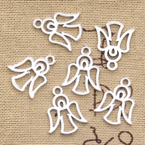15pcs Charms Hollow Angel 20x12mm Antique Making Pendant fit,Vintage Tibetan Silver color,DIY Handmade Jewelry