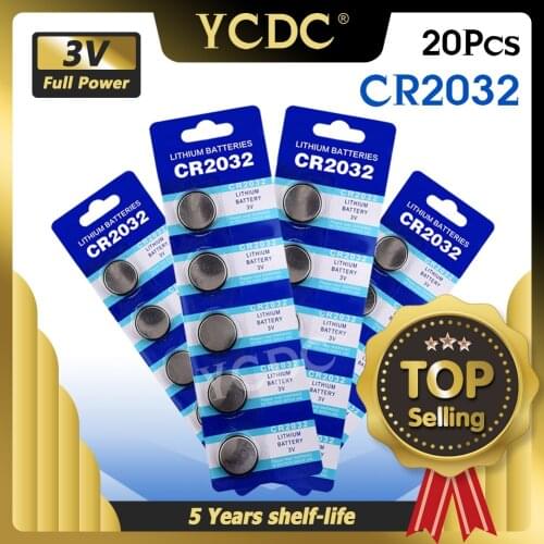 20pcs/4cards 3V cr2032 Coin Cell CR 2032 Lithium Battery BR2032 For Clock Electronic Remote DL2032 ECR2032 Button Batteries