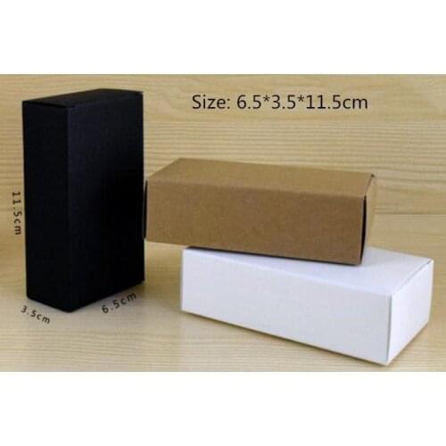 50pcs/lot-6.5*3.5*11.5cm White Black Kraft Paper Gift Box Cosmetic Bottle Jar Box Handmade Soap Candle Storage Boxes valve tubes