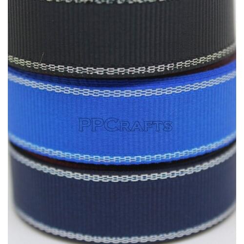 6 9 16 25 38MM Silver Edge Grosgrain Ribbon Handmade Wedding Crafts U Pick 21 ColorsFree Shipping