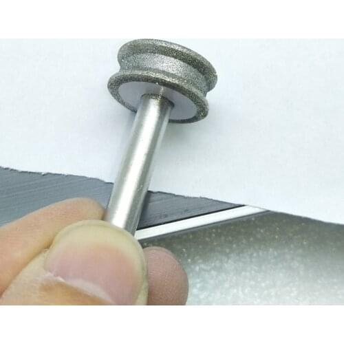 6mm shaft electric drill diamond arc glass grinding wheel round edge chamfering Abrasive Disc arc edging ring plate finger disc
