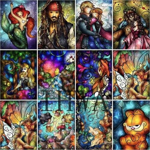 Princess DIY Diamond Painting Disney Full Square Diamond Handmade For Children Birthday Gifts Decorative Painting Customization