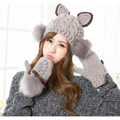 BomHCS Very Cute Womens Winter Beanie Very Warm Hat Caps Made by Hand Fashion