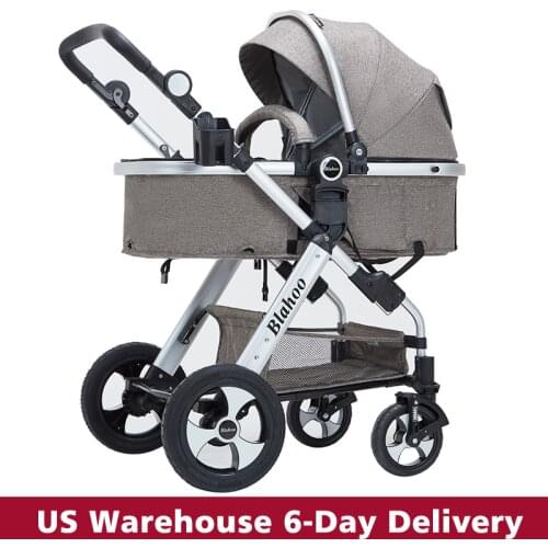 Baby Stroller High-Landscape Bidirectional Buggy Pram Folding