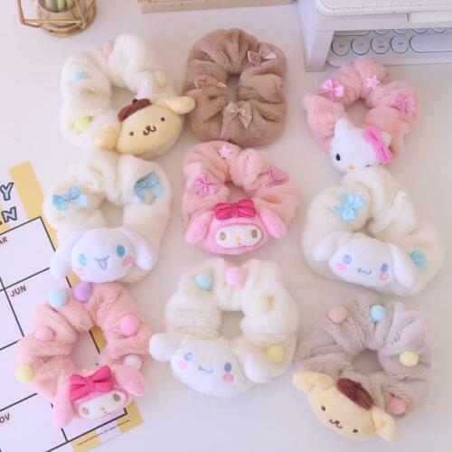 Children Kawaii Cartoon Cute Dog Cat Plush Large Intestine Hair Band Hair Rope Hair Girls Baby Accessories head bands Hair Ties