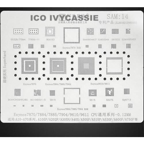 For Samsung A10-A70 BGA Stencil A750F A600F For Exynos9611 IC Reballing Chip Pin Solder Tin Plant Net Heat Steel Mesh AmaoeSAM14