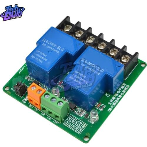 DC 12V 24V Two 2 Channel Relay Module 30A optocoupler isolation module High and Low Level Trigger Relay for Smart Home PLC