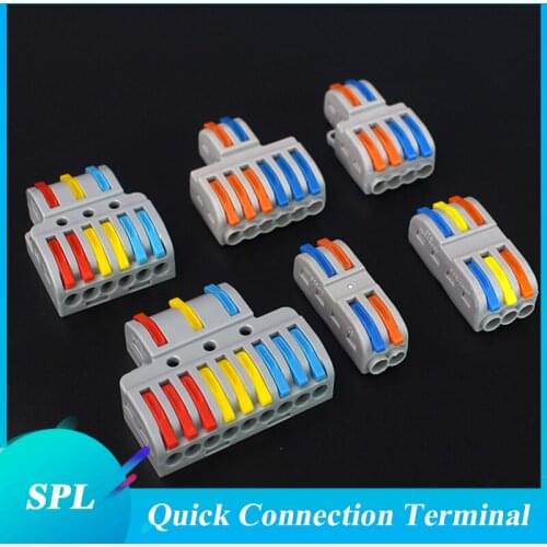 Multiple out electrical Splitter Wire Connector plug-in Home Light Quick Wiring Connectors Terminal block Can Combined Butt