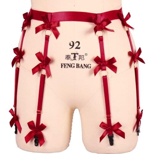 Gothic Clothes Women High Waist Garter Belt Elastic Body Harness Stocking Suspender Belt Wedding Garter Sexy Fetish Bondage