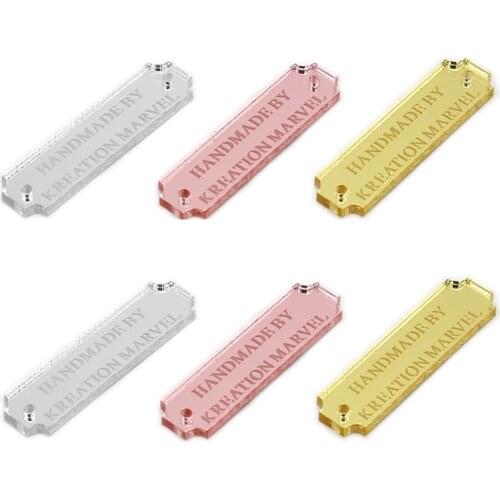 50Pcs Personalized Acrylic Tags, Clothing Tags,Sew On Acrylic Labels,Crochet Hats/Gloves/Bag,Custom Labels For Handmade Products