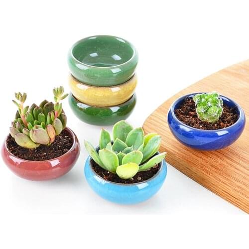 Retro Mini Ceramic succulent Plant Pot Cactus bonsai Pot Flower Pot Container Planter garden decoration flower Planting pot