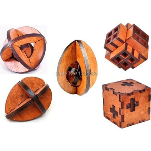 Classic IQ Wooden Puzzle Game Brain Teaser for Adults and Kids