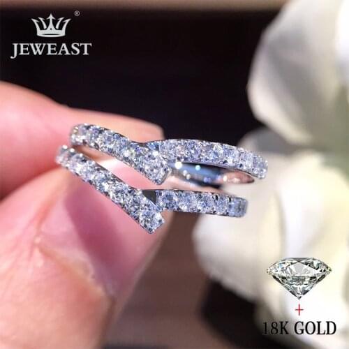 Natural Diamond 18K Gold Pure Gold Ring Beautiful Gemstone Ring Good Upscale Trendy Classic Party Fine Jewelry Hot Sell New 2020