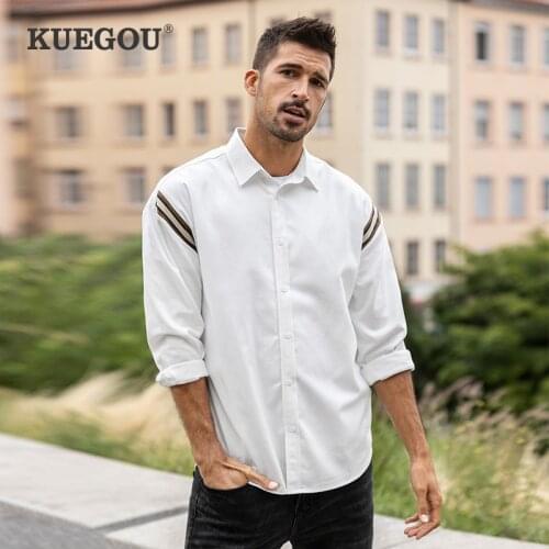 KUEGOU Men's Cotton Shirts